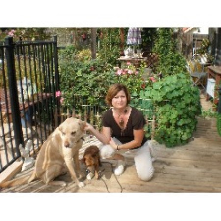 Louise with some of her dogs