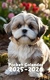 Pocket Calendar 2025-2026: 2 Year Pocket Planner January 2025 to December 2026, Cute Lhasa Apso Cover