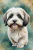 2026: Small Monthly Calendar Planner - Watercolor Havanese Dog
