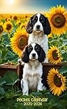 Pocket Calendar 2025-2026: English Springer Spaniels Puppies Cover, 24 Months Monthly Planner, Small Size 4*6.5 inches