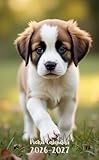 Pocket Calendar 2026-2027: Small 2-Year Monthly agenda from January 2026 to December 2027 purse size | Saint Bernard Dog Design