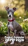 Pocket Calendar 2025-2026: 2 Year Pocket Planner January 2025 to December 2026, Cute Italian Greyhound Cover