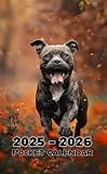 Pocket Calendar 2025 - 2026 for Purse: 2 Year Pocket Planner January 2025 - December 2026 | Cute Staffordshire Bull Terrier Cover Design