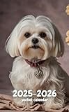 2025 2026 Pocket Calendar: dog Cute:Small 2-Year Monthly Planner for Purse, Cute Maltese Cover Design