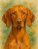 2026: Large Monthly Calendar Planner – Watercolor Vizsla Dog