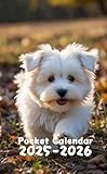 Pocket Calendar 2025-2026: 2 Year Pocket Planner January 2025 to December 2026, Cute Coton de Tulear Cover