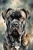 2026: Small Monthly Calendar Planner - Watercolor Cane Corso Dog