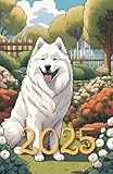 Planner 2025, 2026, 2027, 2028, 2029, 2030 Samoyed: 378-page Calendar for every day of the year, including every hour with extra montly and yearly page with dogs Samoyed