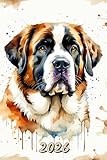 2026: Small Monthly Calendar Planner - Watercolor Saint Bernard Dog