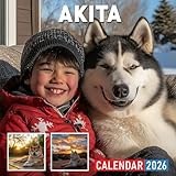 Akita Calendar 2026: Majestic Akita Dogs in Various Natural Settings