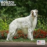 2026 Borzoi Calendar - Dog Breed Wall Calendar - 12 x 24 Open - Thick No-Bleed Paper - 14 Month Planner Calendar Organizing & Planning