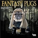 Fantasy Pugs OFFICIAL | 2026 7 x 14 Inch (Hanging) Monthly Mini Wall Calendar | BrownTrout | Funny Animals Dogs