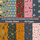 Cute Christmas Dachshund Scrapbook Paper 40 Pages 20 Sheets: Holiday Dog Pattern Paper: Double Sided for Scrapbooking, Card Making, Origami, DIY and More