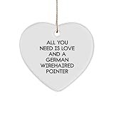 German Wirehaired Pointer Dog Love Heart Ornament Gifts for Men Women Friends Family Christmas