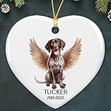 Personalized Ceramic Ornament Gift for Who Loss of German Shorthaired Pointer, Customized Year/Name German Shorthaired Pointer in Heaven Ornament, Angel Wings Dog Shorthaired Christmas Ornament 2025