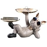Dog Key Holder | Dog Tray Sculpture Key Holder | Resin Bulldog Figurine Ornaments | French Bulldog Accessories | Perfect for Halloween, Thanksgiving, and Christmas | Unique Home Decor for Dog Lovers