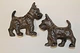 Vintage Pair of Scottish Terrier Dogs Figurines Decor Gifts, Solid Cast Iron, OORC -