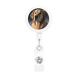 Badge Reels Retractable Badge Holder with Key Ring Nurse Badge Reels Lightweight Heavy Duty ID Badge Clip Golden Retriever ID Card Key Holder for Office Worker Teacher Gifts