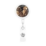 Badge Reels Retractable Badge Holder with Key Ring Nurse Badge Reels Lightweight Heavy Duty ID Badge Clip Golden Retrievers ID Card Key Holder for Office Worker Teacher Gifts