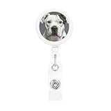 Badge Reels Retractable Badge Holder with Key Ring Nurse Badge Reels Lightweight Heavy Duty ID Badge Clip Cute Dalmatian ID Card Key Holder for Office Worker Teacher Gifts