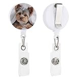 Yorkie Yorkshire Terrier Dog Badge Reels Retractable Badge Holder Key Ring with Belt Clip
