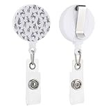 Miniature Schnauzer Pattern Retractable Badge Holder Reel Cute ID Badge Clips with Belt Clip Key Ring Clear PVC Straps