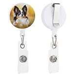 Papillon in Field Badge Reels Retractable Badge Holder Key Ring with Belt Clip