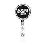 Haebfsl Badge Reel with Key Ring for Name Card Holder Keychain I'd Rather Be with My Morkie Heavy Duty Retractable Id Badge Holder