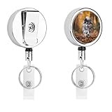 Pomeranian Pomsky Dog ID Badge Retractable Name Card Holder Reel Metal Keychain Clip Key Ring 1-Pack