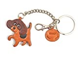 Beagle Leather Dog Bag/Key Ring Charm VANCA Craft-Collectible Keychain Made in Japan
