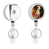 Cute Christmas Whippet Dog Cute Retractable Metal Clips for Name ID Cards Badge Holder Reel with Belt Clip Key Ring