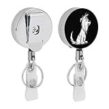 Happy Scottish Terrier Dog Fashion Metal Retractable Badge Reel with Belt Clip Key Ring Clips Holder for Hanging ID Card Name