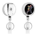 Cool Boxing Boxer Retractable Badge Holder Reel Metal ID Badge Holder with Belt Clip Key Ring