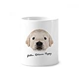 Trained Golden Retriever Puppy Dog Animal Toothbrush Pen Holder Mug White Ceramic Cup 12oz