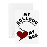 CafePress My Bulldog Loves My Mug Folded Greeting Cards (10-pack) Matte