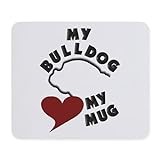 CafePress My Bulldog Loves My Mug Mousepad Non-Slip Rubber Gaming Mousepad