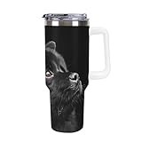Black Chow Chow 40 Oz Tumbler with Handle Travel Mug Water Bottle Large Capacity Car Cup Stainless Steel Coffee Mug White-Color-18