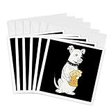 3dRose Greeting Cards - Funny White American Bulldog Dog Drinking Mug of Beer - 6 Pack - Pets