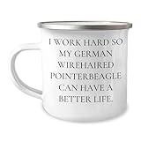 German Wirehaired Pointer Dog Lover's Inspirational Camping Mug - Valentine's Unique Gift for Husband, Sweetheart, or Dog Dad - Gifts from Dog Enthusiasts for Unique Beagle Lovers
