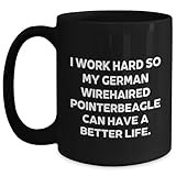 German Wirehaired Pointer Dog Lover's Christmas Unique Gift, I Work Hard So My German Wirehaired Pointerbeagle Can Have A Better Life. Funny Coffee Mug for Men, Women, Friends, Coworkers, or Family