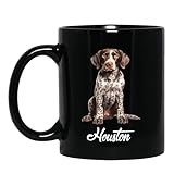 German Shepherd Pointer Black Ceramic Mug 11 Oz 15 Oz, Personalized German Shepherd Pointer Coffee Mug, German Shepherd Dog Coffee Cup, Custom Name German Shepherd Pointer Teacup Gift For Dog Lovers