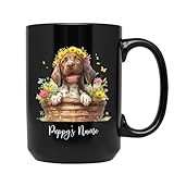 German Shorthaired Pointer Mug, German Shorthaired Pointer In Basket Tea Mug, Custom Dog Ceramic Cup With Name, Customized German Shorthaired Pointer Coffee Cup, Black Pet Travel Mug 11oz 15oz