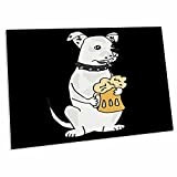 3dRose Funny White American Bulldog Dog Drinking Mug of Beer - Desk Pad Place Mats (dpd-254046-1)