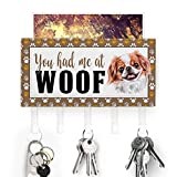 You Had Me at Woof Japanese Chin Mug Key Holder Dog Rules Wall Mount Key Hooks Self Adhesive Key Organizer Rack Retro Mail Basket Home Decor for Entryway Hallway Office 7x4 inch