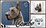 Great Dane "for Dog Lovers Only" Mouse Pad and Mug Combo Set (blue)