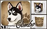 Siberian Husky "for Dog Lovers Only" Mouse Pad and Mug Combo Set