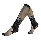 BSKGOHP Trotting Flat Coated Retrievers Paw Print Compression Socks For Women And Men Fors Running Nursing Athletic