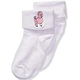 White Sock Hop Socks with Pink Poodle Design - Adult Size, 1 Pair - Ideal for Everyday Wear, Halloween, Costume Parties & Cosplaying Events