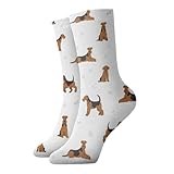 Ncpkcb Airedale Terrier Dog Tube Socks Fashion Running Sport Socks 12 Inch Casual Crew Sock For Women And Men