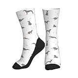 CevLaR Novelty Socks For Men Women Whippet Greyhound Casual Socks For Jogging, 1 Black
